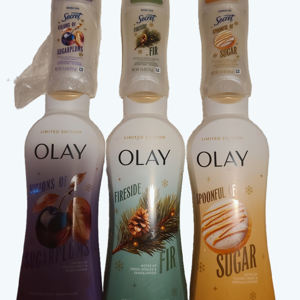 OLAY Limited Edition Body Wash Trio - Purple, Green, Orange
